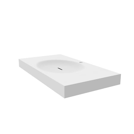 Castello Usa Darleen 36-inch Solid Surface Wall Mounted Sink - White CB-GM-20146-36-W